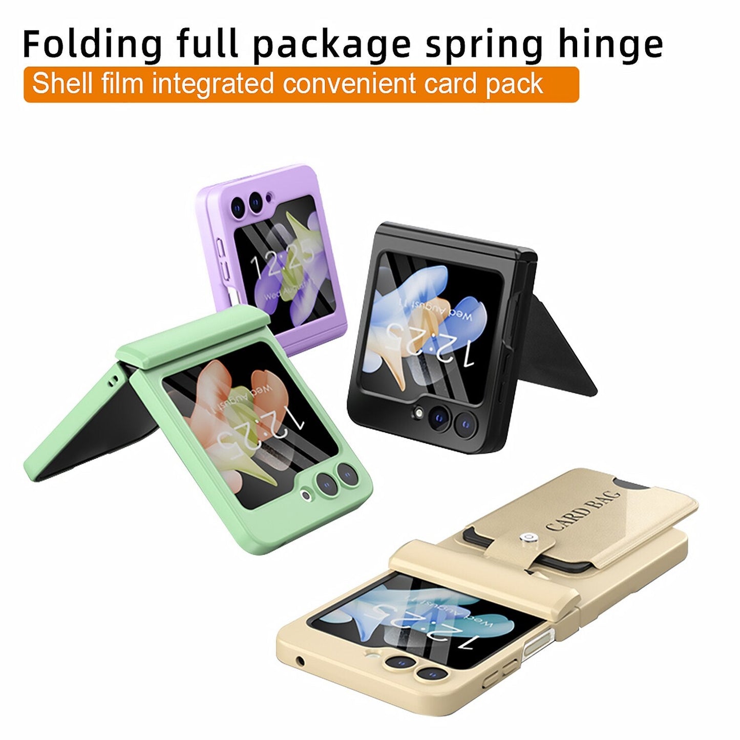 Full Protection Matte Case with Card Holder - Z Flip 5