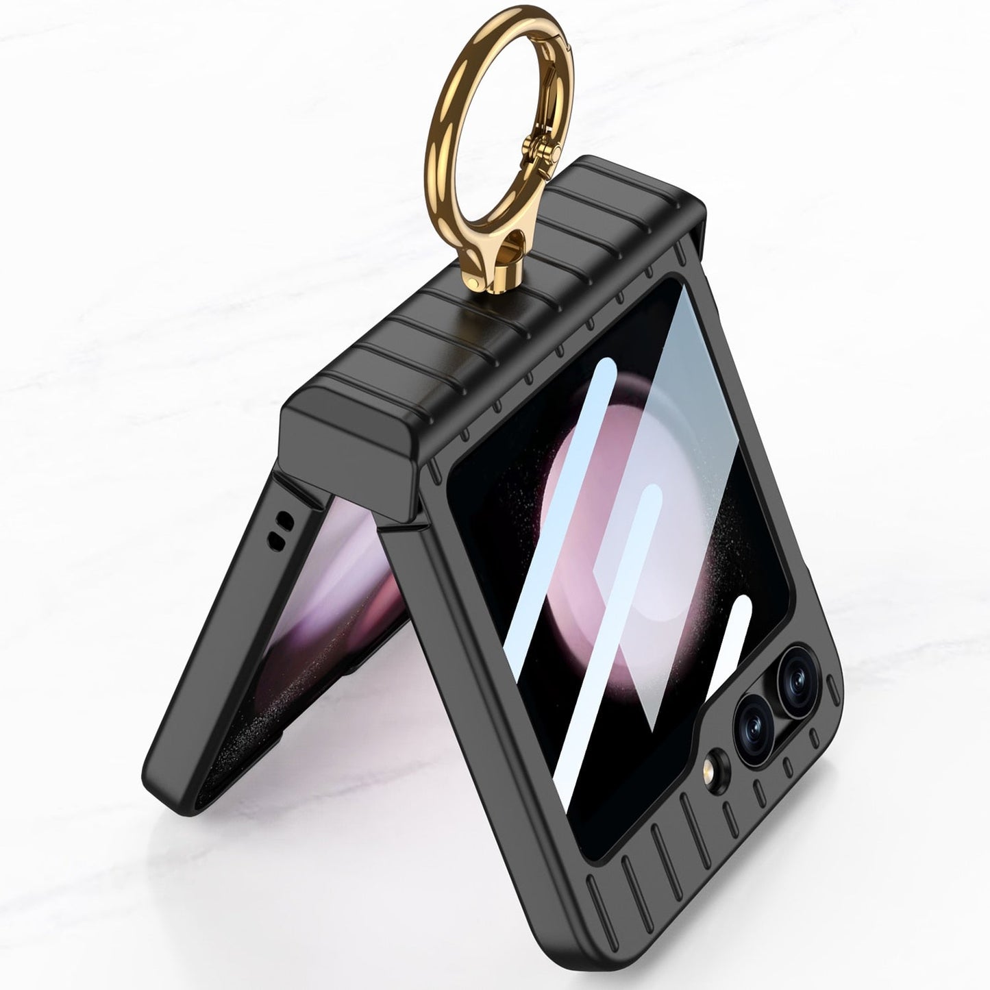 Shockproof Case With Ring Bracket & Screen Protective - Z Flip 5