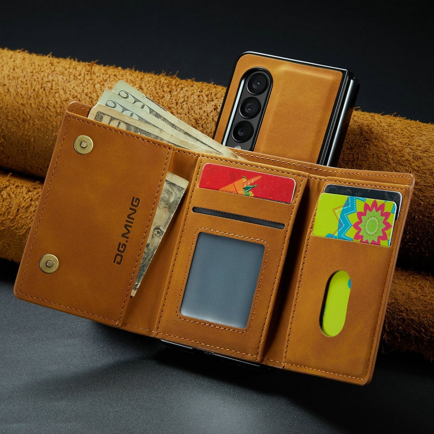 2-in-1 Luxury Leather Magnetic Case & Detachable Wallet - Z Fold 5