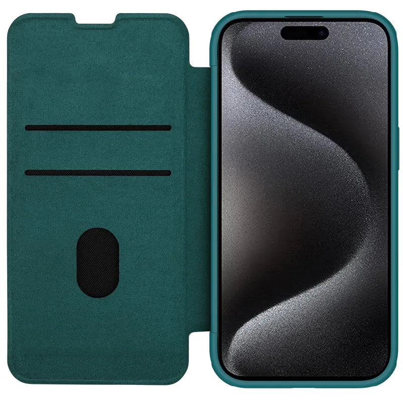 Pro Leather Flip Case with Card Pocket for iPhone 15 Series