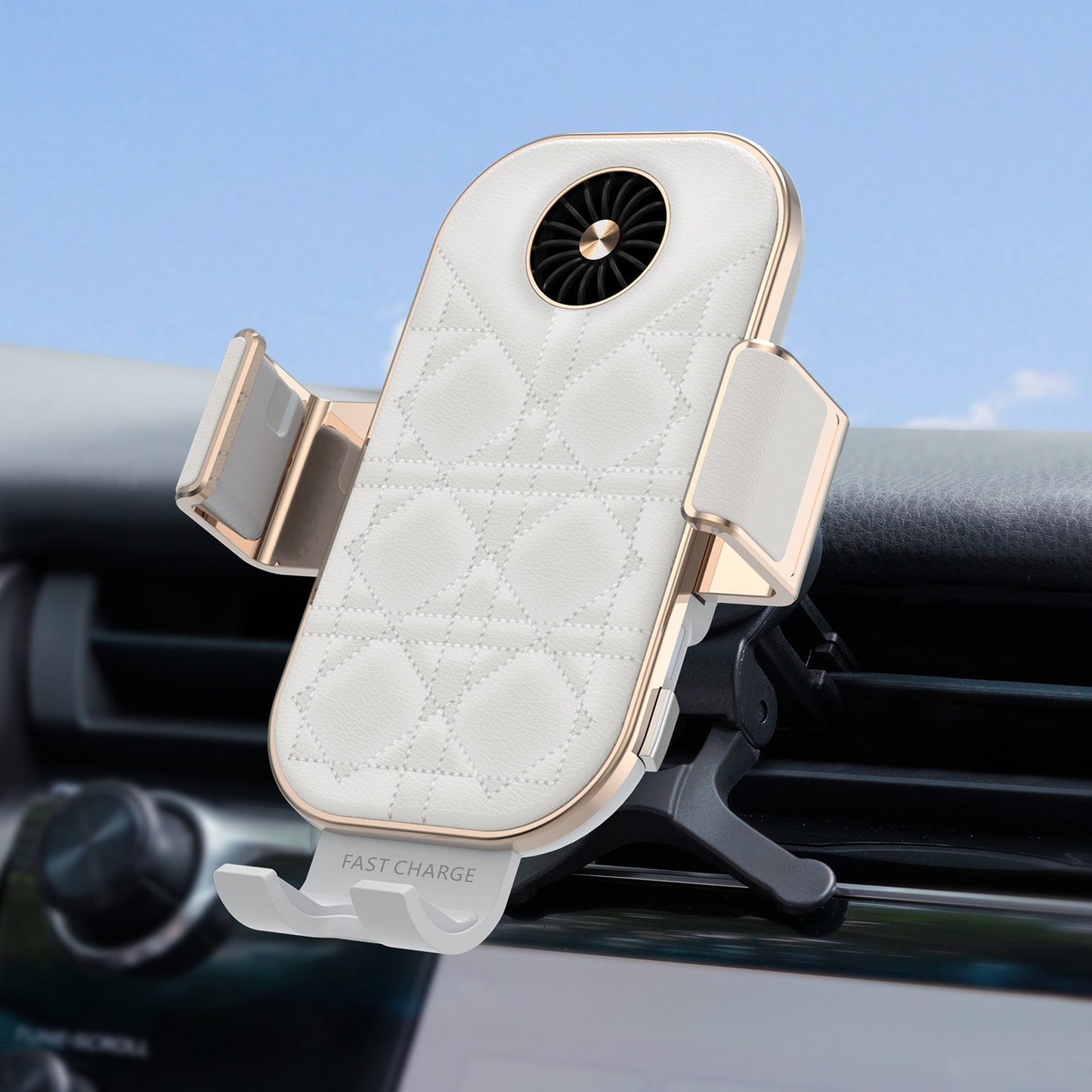 Leather Wireless Car Charger cooling fan - Z Flip Series