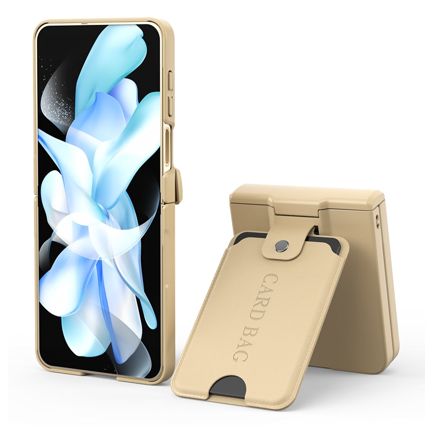 Full Protection Matte Case with Card Holder - Z Flip 5