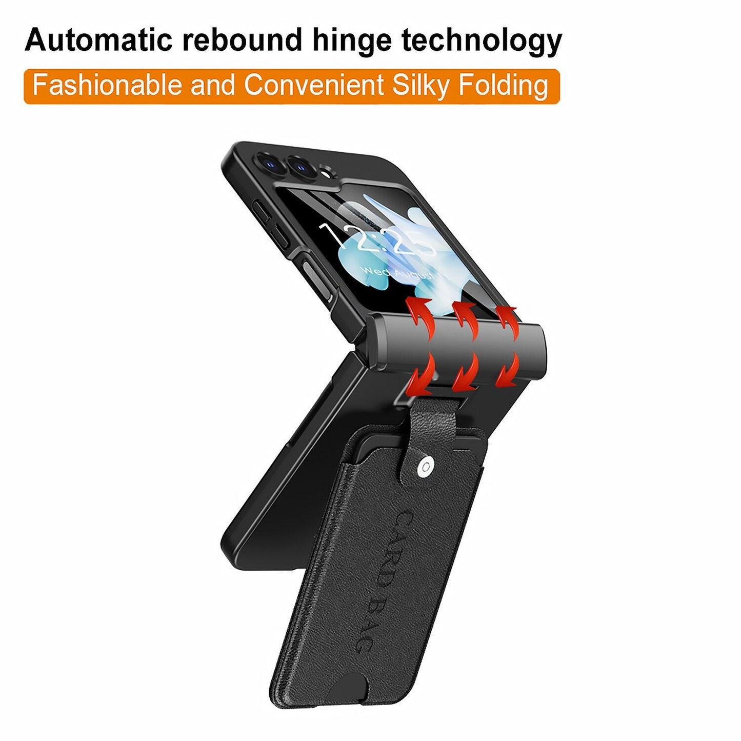 Full Protection Matte Case with Card Holder - Z Flip 5