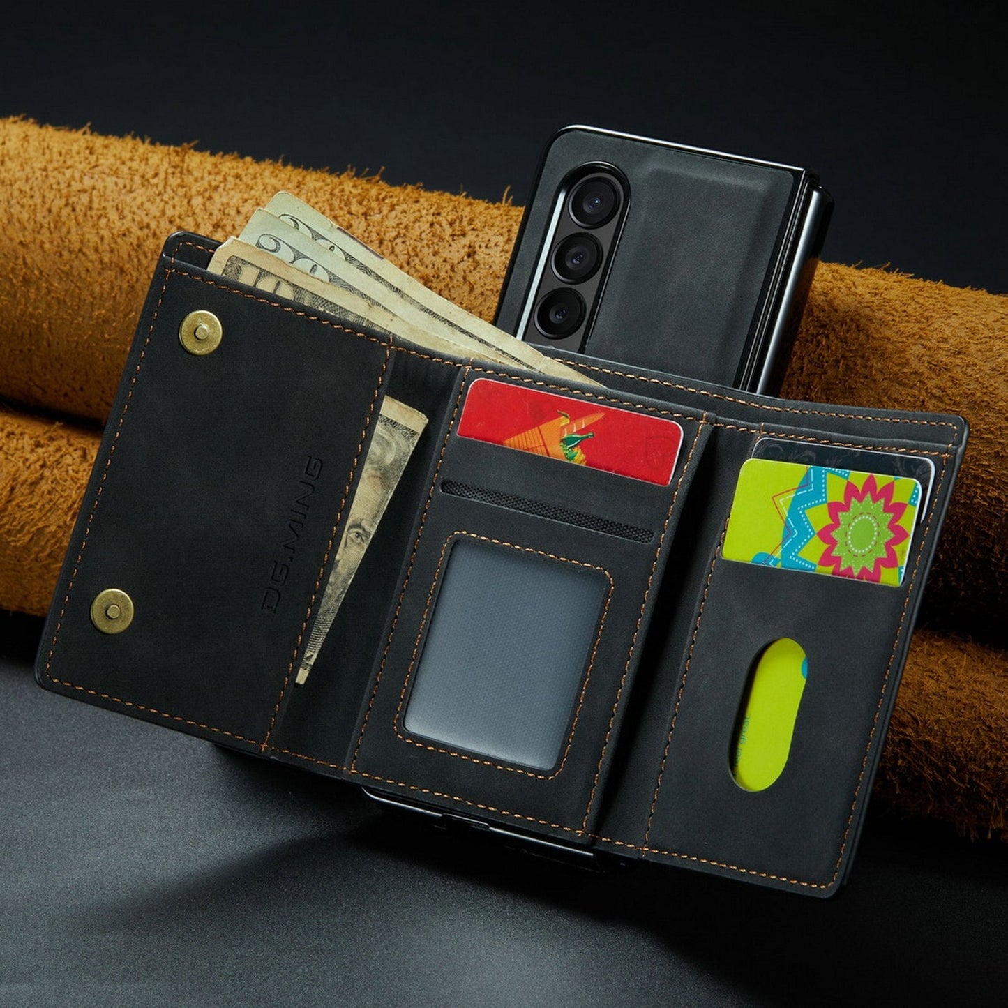 2-in-1 Luxury Leather Magnetic Case & Detachable Wallet - Z Fold 5