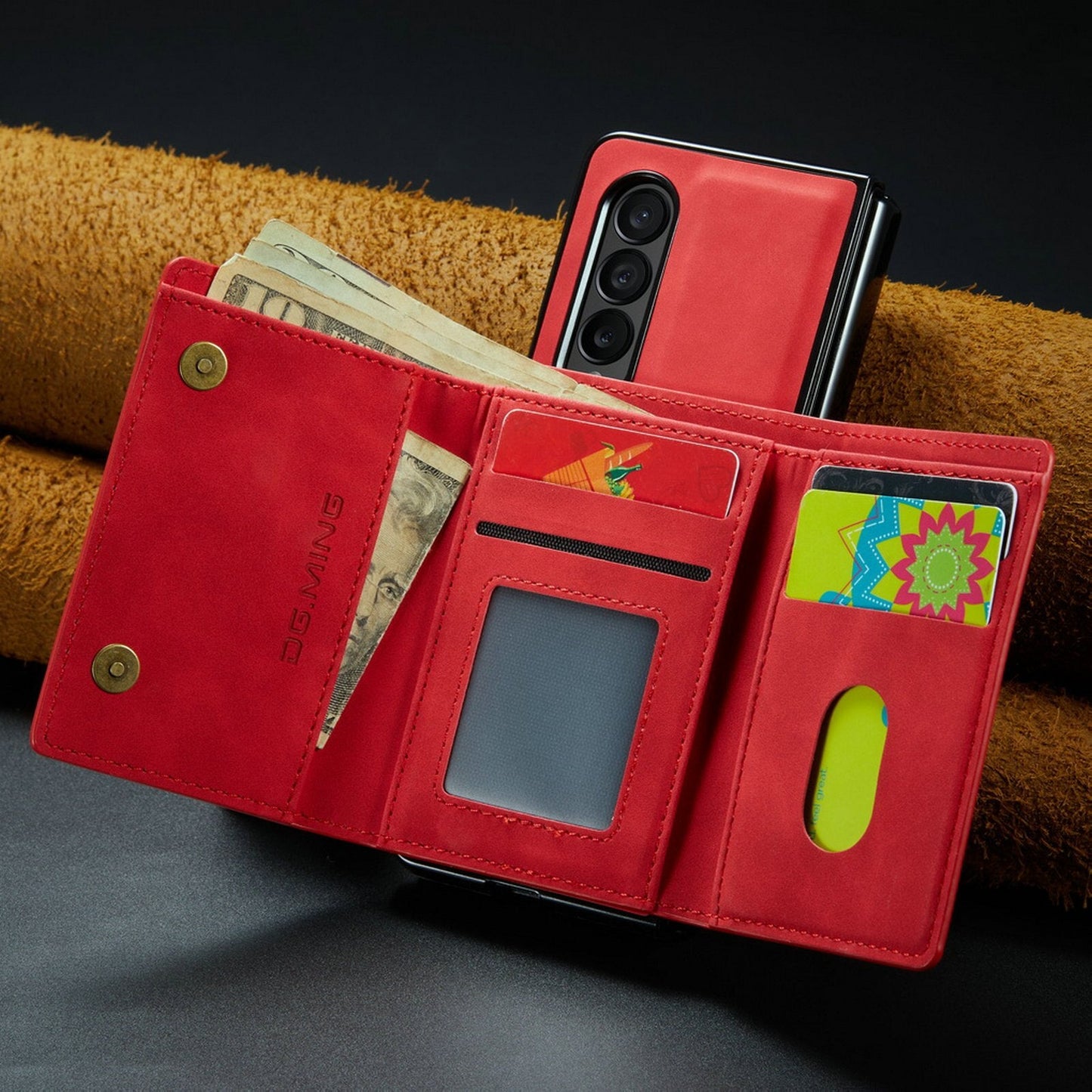 2-in-1 Luxury Leather Magnetic Case & Detachable Wallet - Z Fold 5