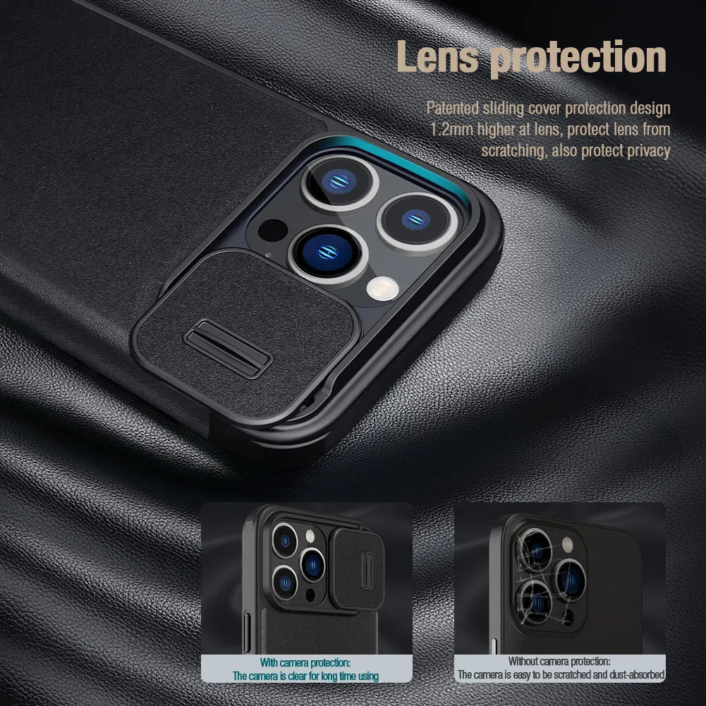 Pro Leather Flip Case with Card Pocket for iPhone 15 Series
