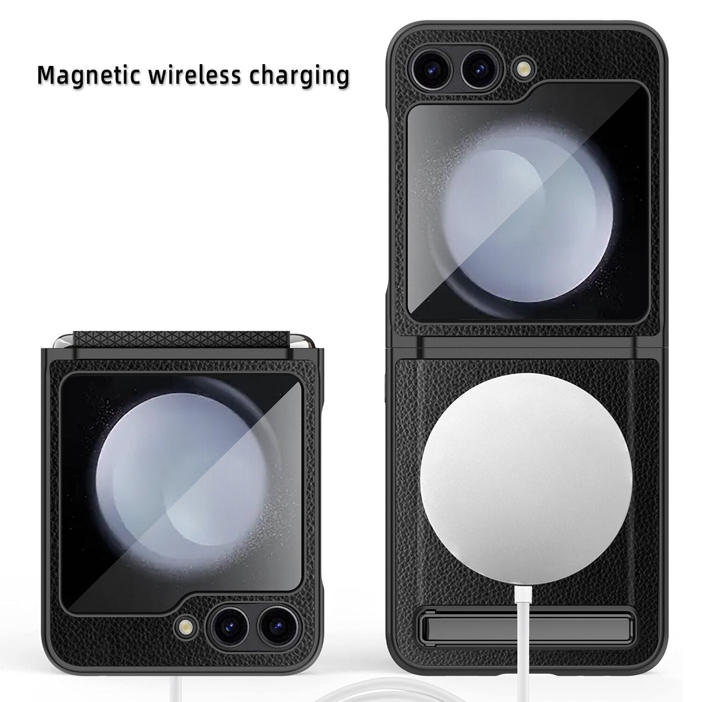 Leather Kickstand Magsafe Case - Z Flip 5