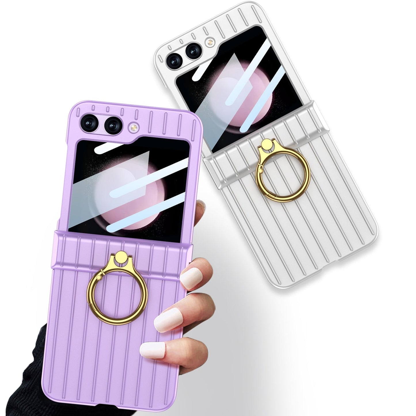 Shockproof Case With Ring Bracket & Screen Protective - Z Flip 5