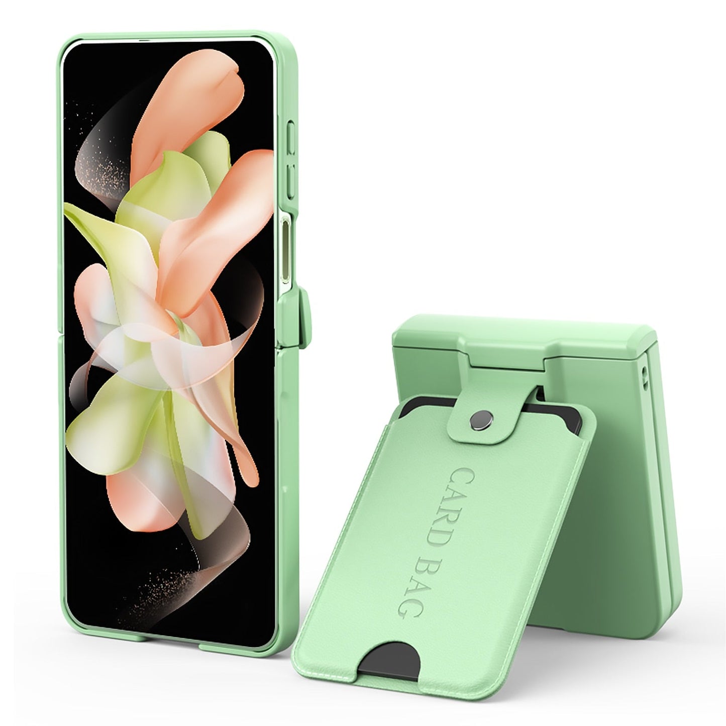 Full Protection Matte Case with Card Holder - Z Flip 5