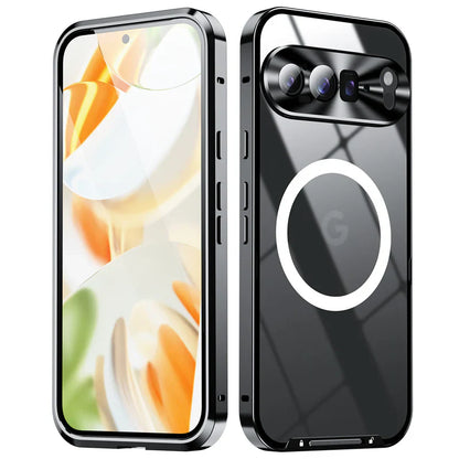 Magnetic Transparent Pixel 9, 8 Series  Shockproof Case with Metal Armor & MagSafe