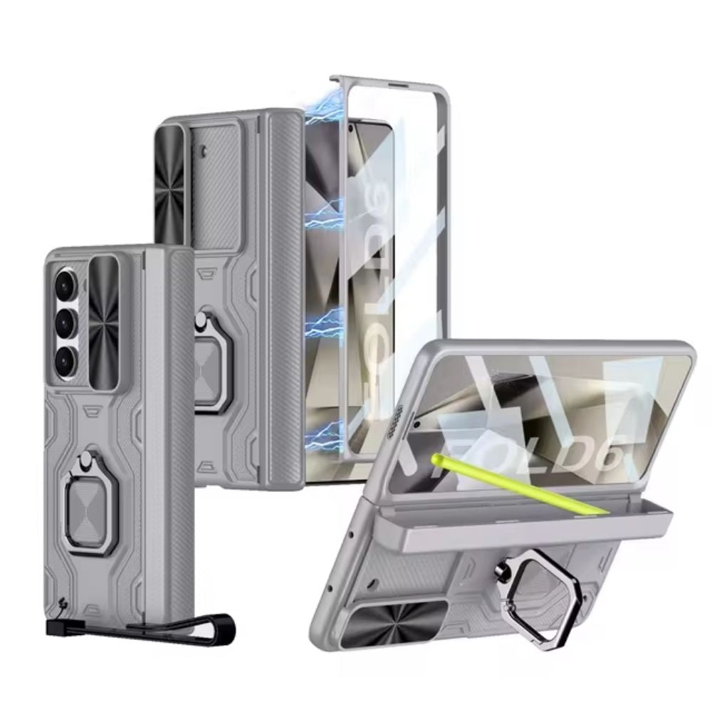 Metal Ring Z Fold 6  Stand Lanyard Pen Case