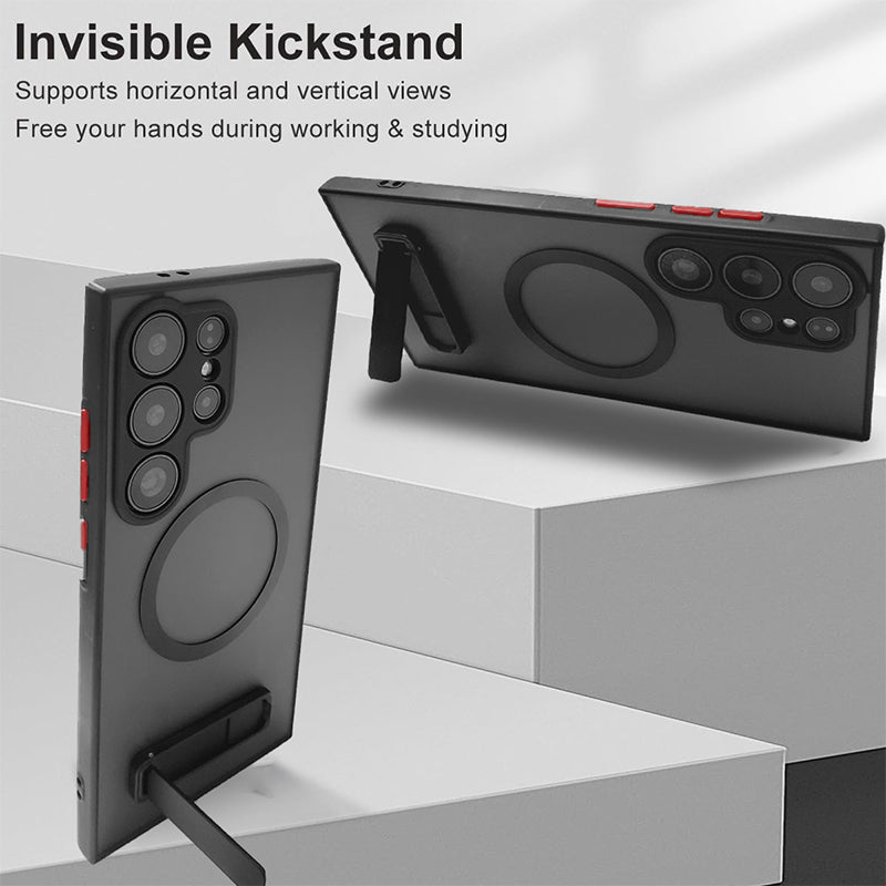 MagGlide S25 Ultra – Translucent Magnetic Case with Slim Kickstand