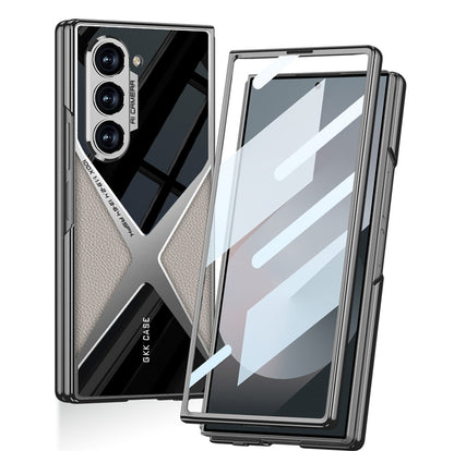 Elite Z Fold 6 PU Leather Electroplated Case