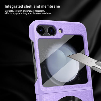Leather Hinge Magnetic Kickstand Z Flip 6 Case