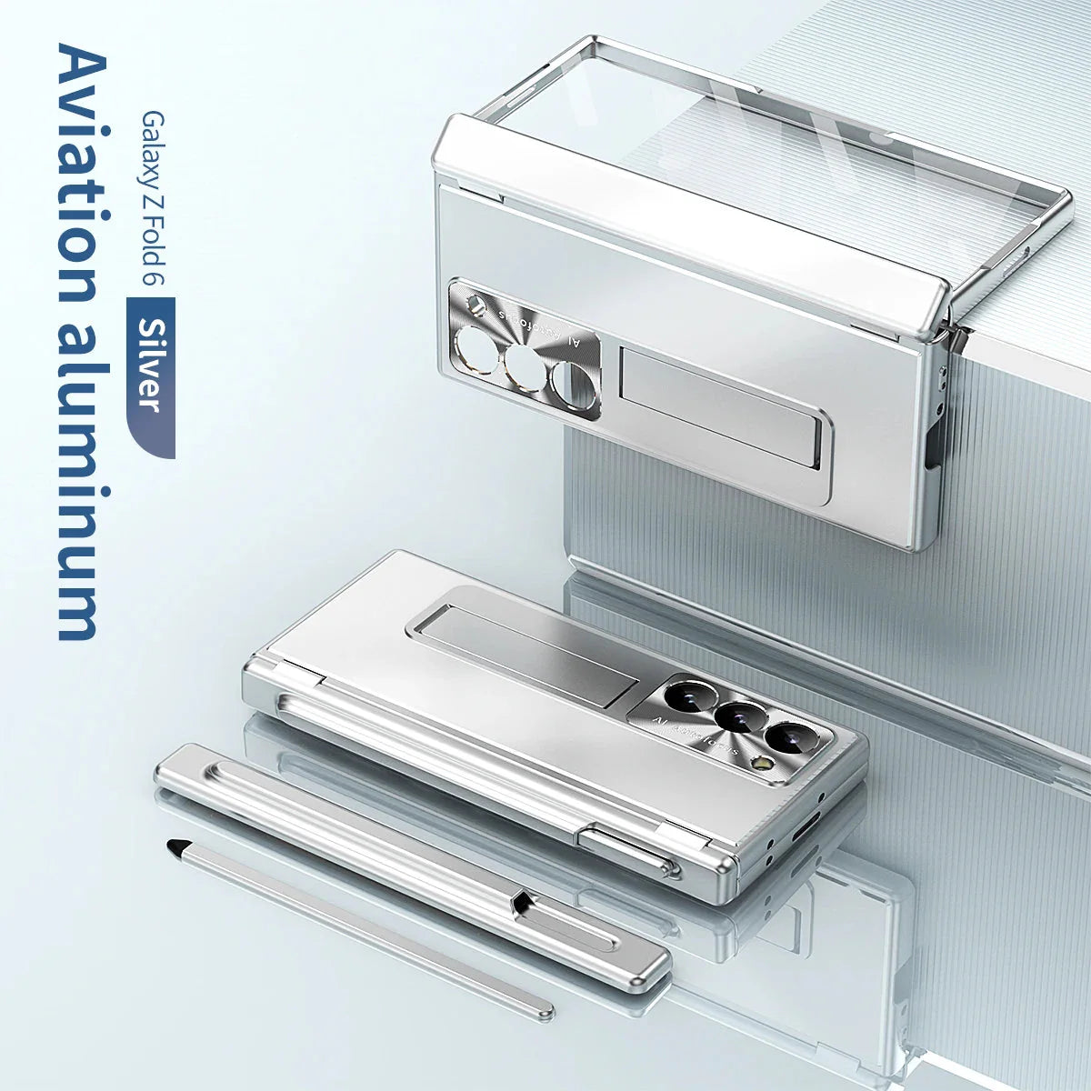Alloy Z Fold 6, 5 Pen slot, Kickstand Soft Case