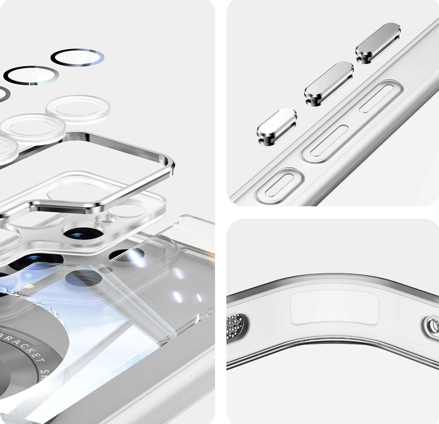 FrostGuard S25 Ultra – Matte Transparent Magnetic Case with 360° Ring Stand