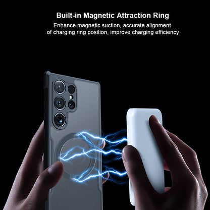 ClearShield X S25 Ultra – MagSafe-Ready Transparent Case with Airbag Protection & 360° Stand