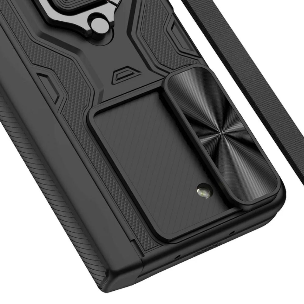 Metal Ring Z Fold 6  Stand Lanyard Pen Case