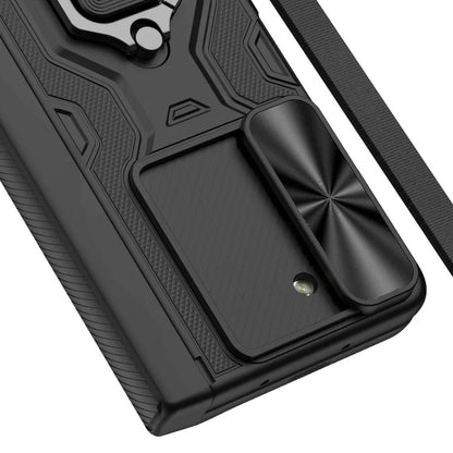 Metal Ring Z Fold 6  Stand Lanyard Pen Case