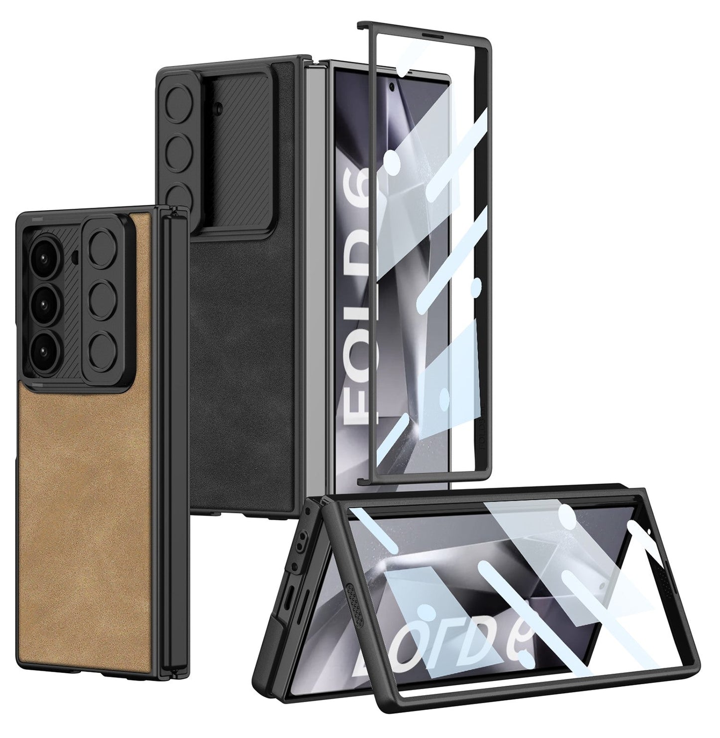 Armor Z Fold 6 PU Leather Shockproof Case