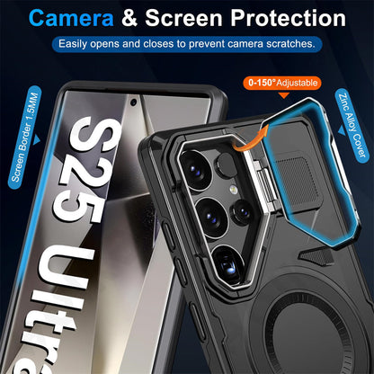 TitanGuard S25 Ultra – MagSafe Rugged Case with Metal Camera Kickstand