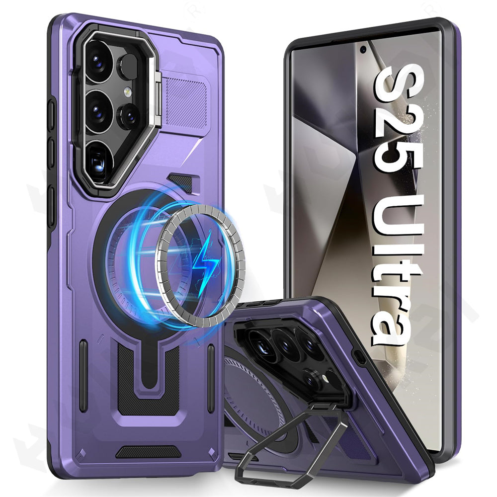 TitanGuard S25 Ultra – MagSafe Rugged Case with Metal Camera Kickstand