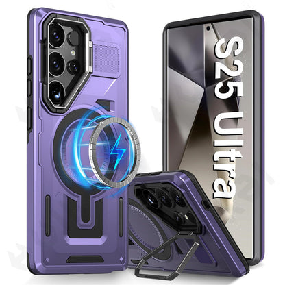 TitanGuard S25 Ultra – MagSafe Rugged Case with Metal Camera Kickstand