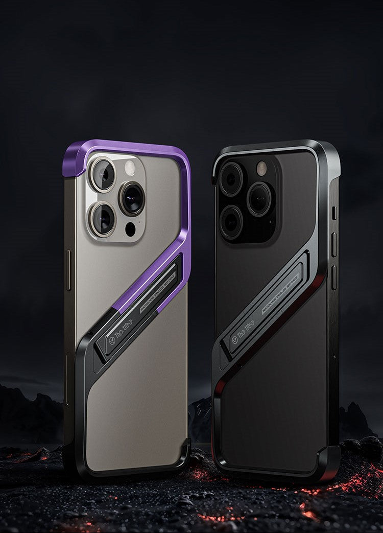 Aluminum  iPhone 16, 15, 14 Pro Max Heat Dissipation & Invisible Kickstand Case