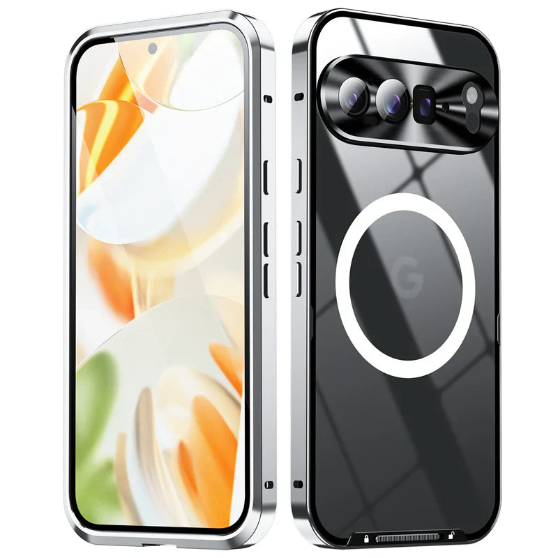 Magnetic Transparent Pixel 9, 8 Series  Shockproof Case with Metal Armor & MagSafe