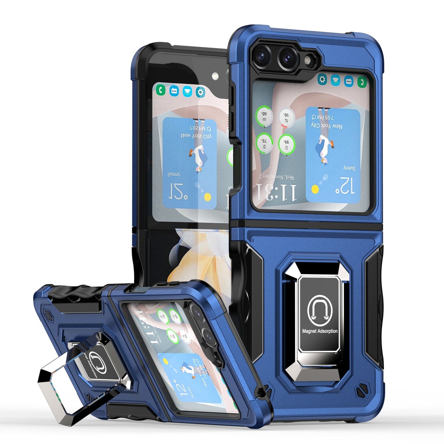 Defender Z Flip 6, 5, 4, 3 Defender Case Military-Grade with Magnetic Stand