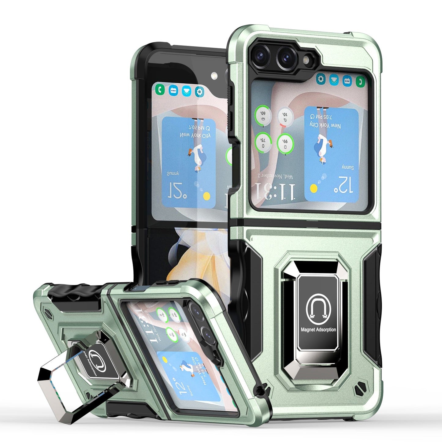 Defender Z Flip 6, 5, 4, 3 Defender Case Military-Grade with Magnetic Stand