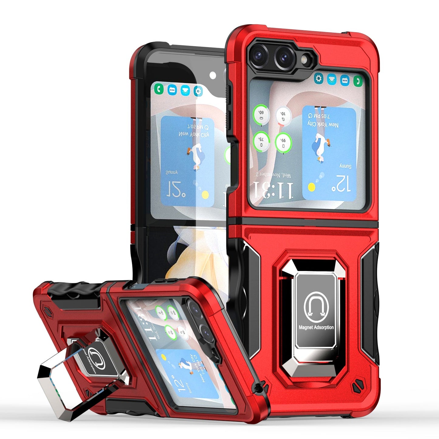 Defender Z Flip 6, 5, 4, 3 Defender Case Military-Grade with Magnetic Stand