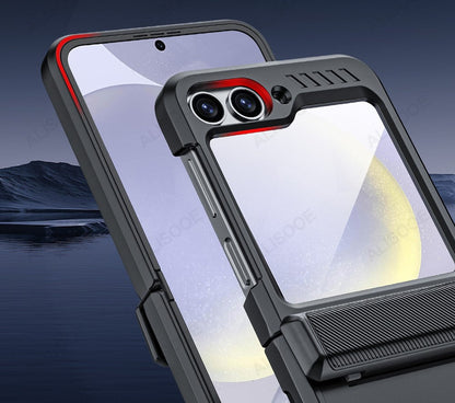 Hinge Armor Z Flip 6  Case with Small Screen Glass Protection