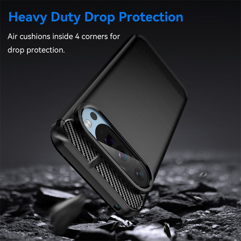 Carbon Shockproof Case for Pixel 9 Pro, Pixel 9 Pro XL - Drop Protection & Soft TPU