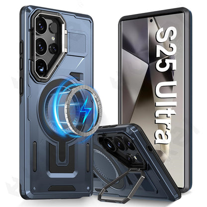 TitanGuard S25 Ultra – MagSafe Rugged Case with Metal Camera Kickstand