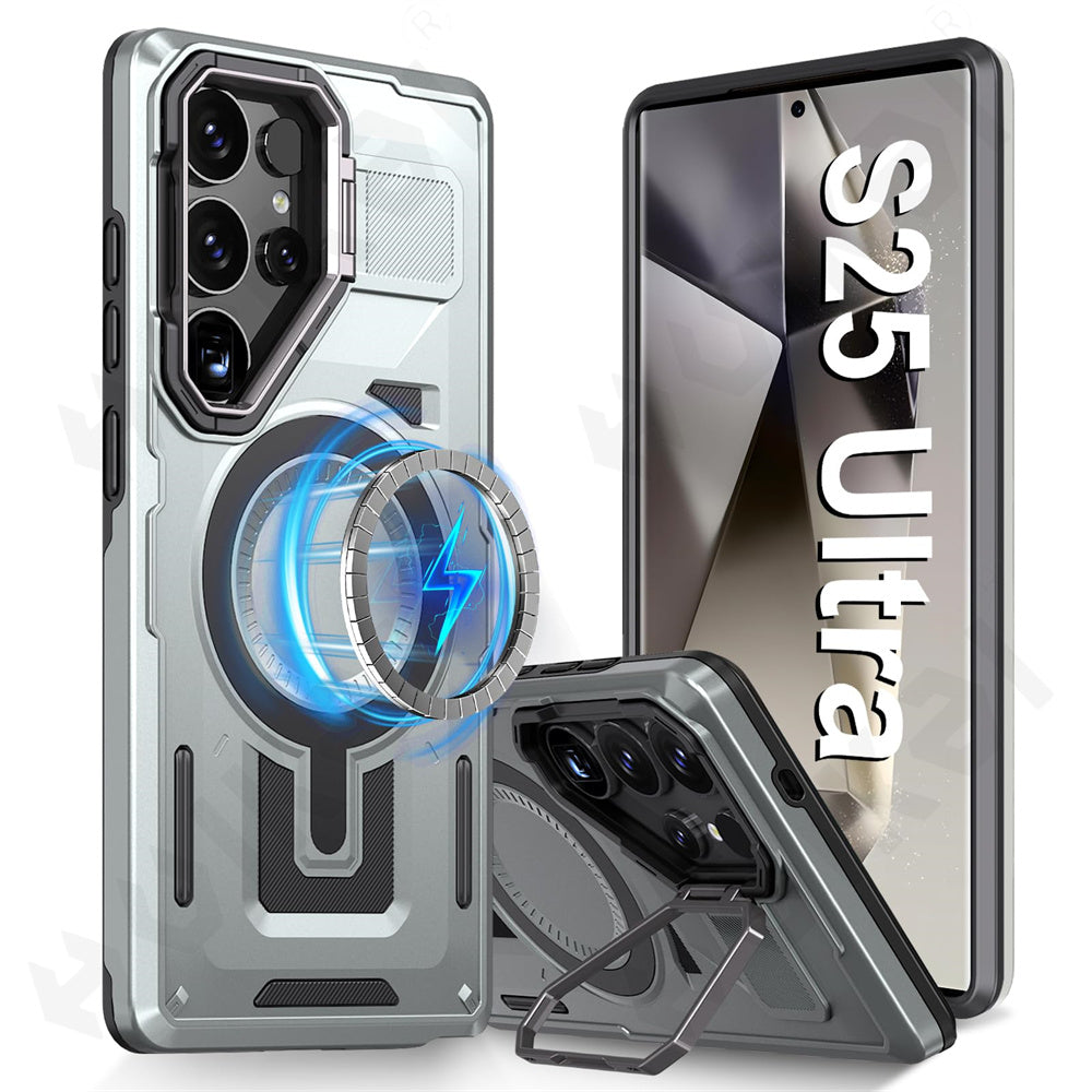 TitanGuard S25 Ultra – MagSafe Rugged Case with Metal Camera Kickstand
