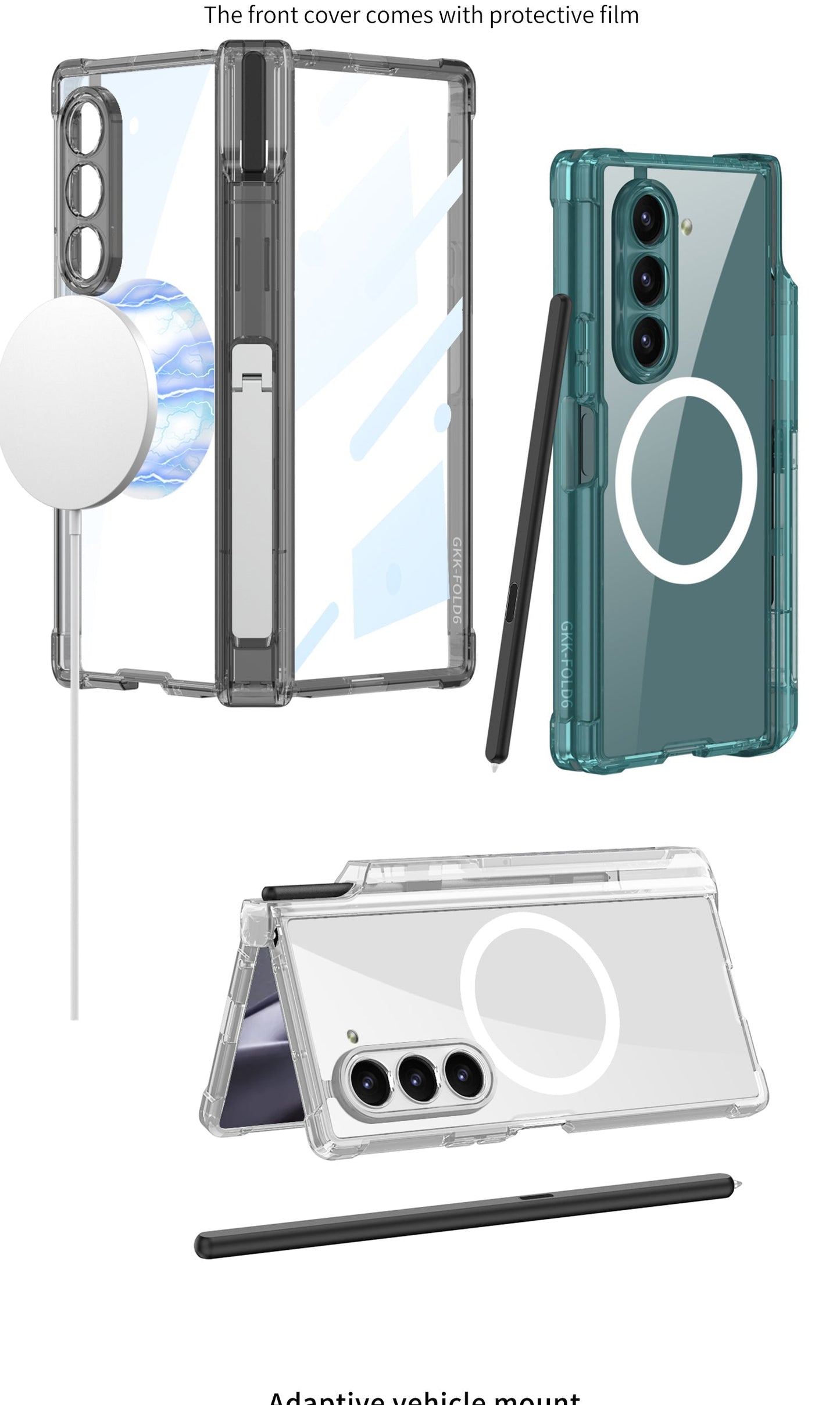Clear Z Fold 6 Magnetic Shockproof Case