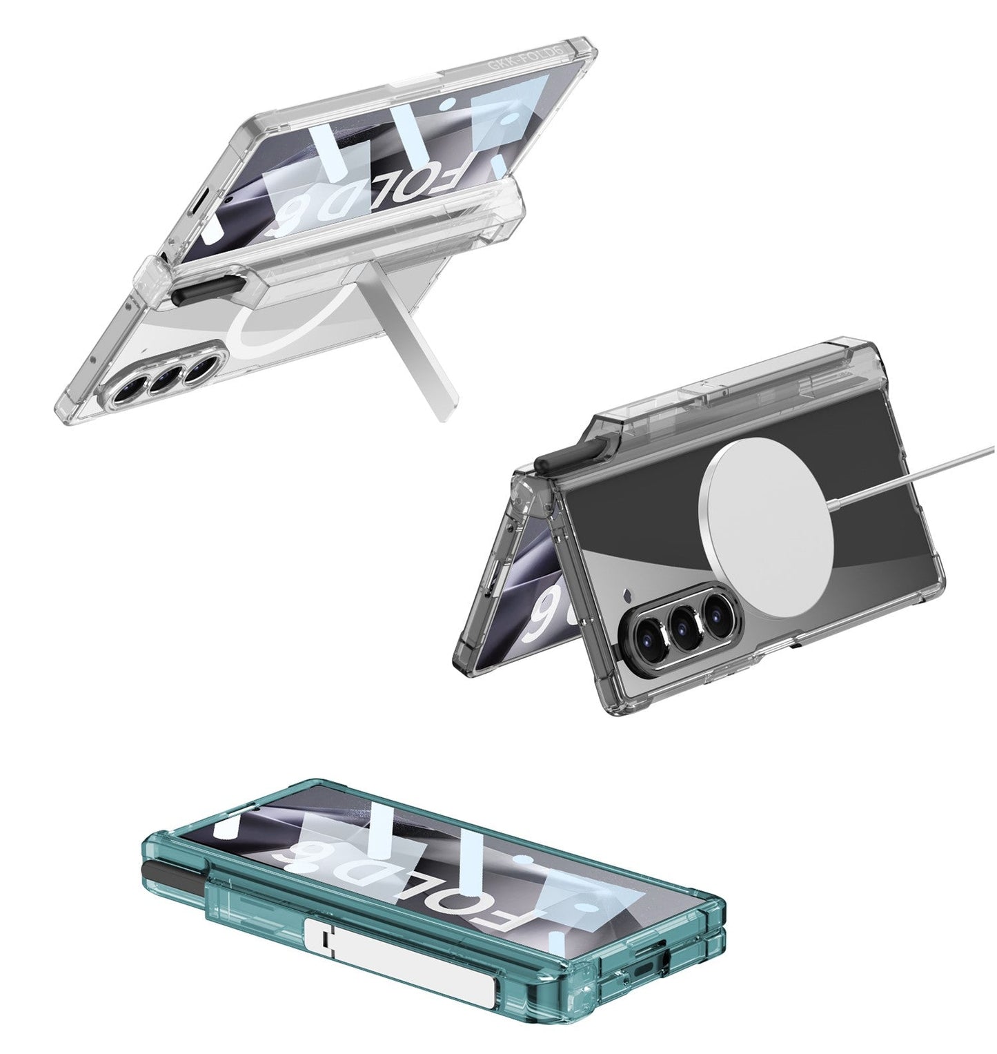 Clear Z Fold 6 Magnetic Shockproof Case