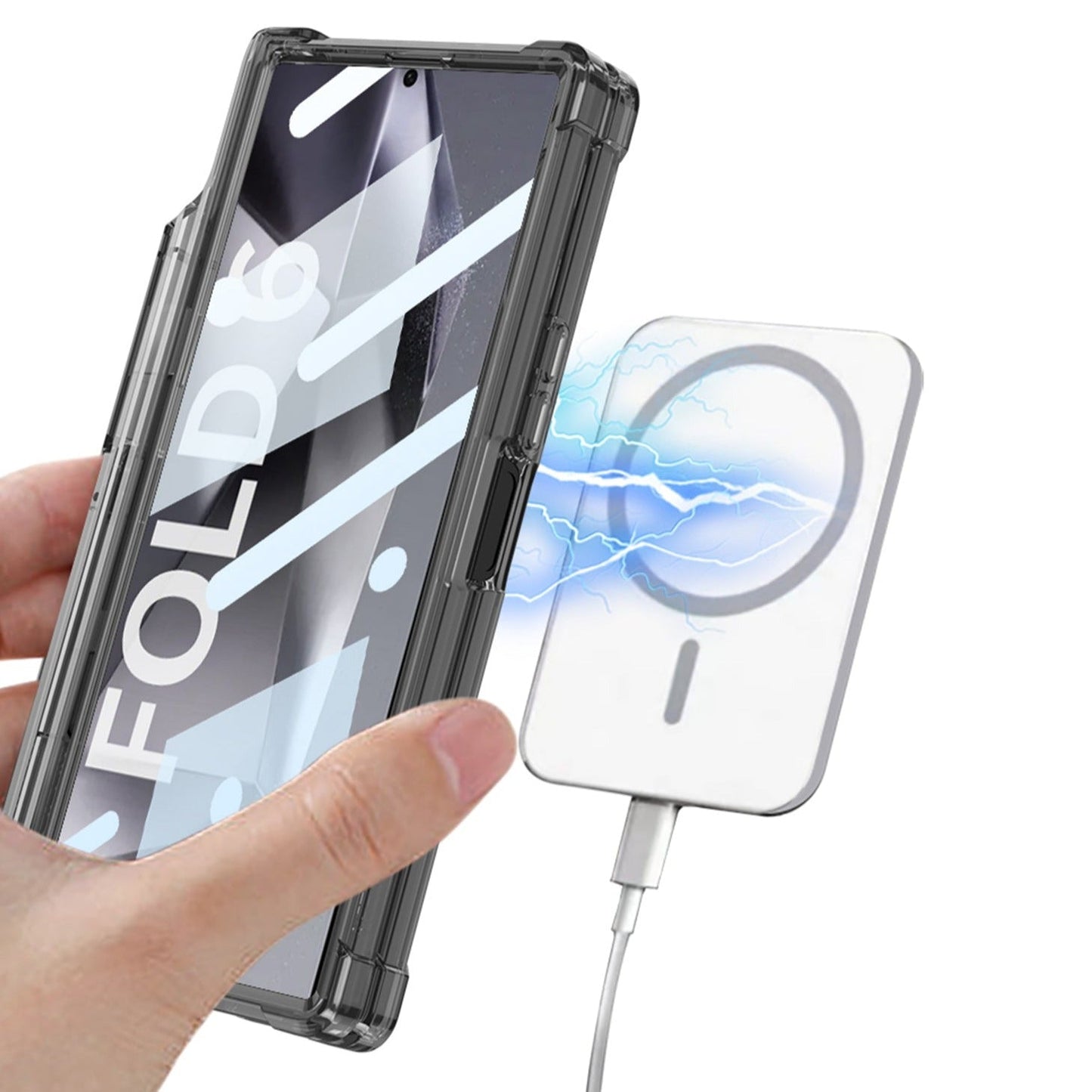 Clear Z Fold 6 Magnetic Shockproof Case
