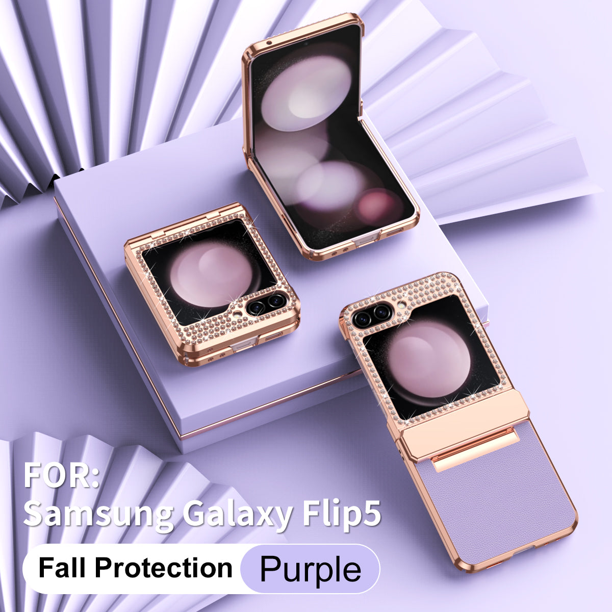 Diamond Z Flip 6, 5, 4 Electroplated Leather Case