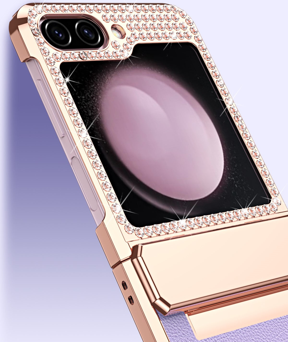 Diamond Z Flip 6, 5, 4 Electroplated Leather Case
