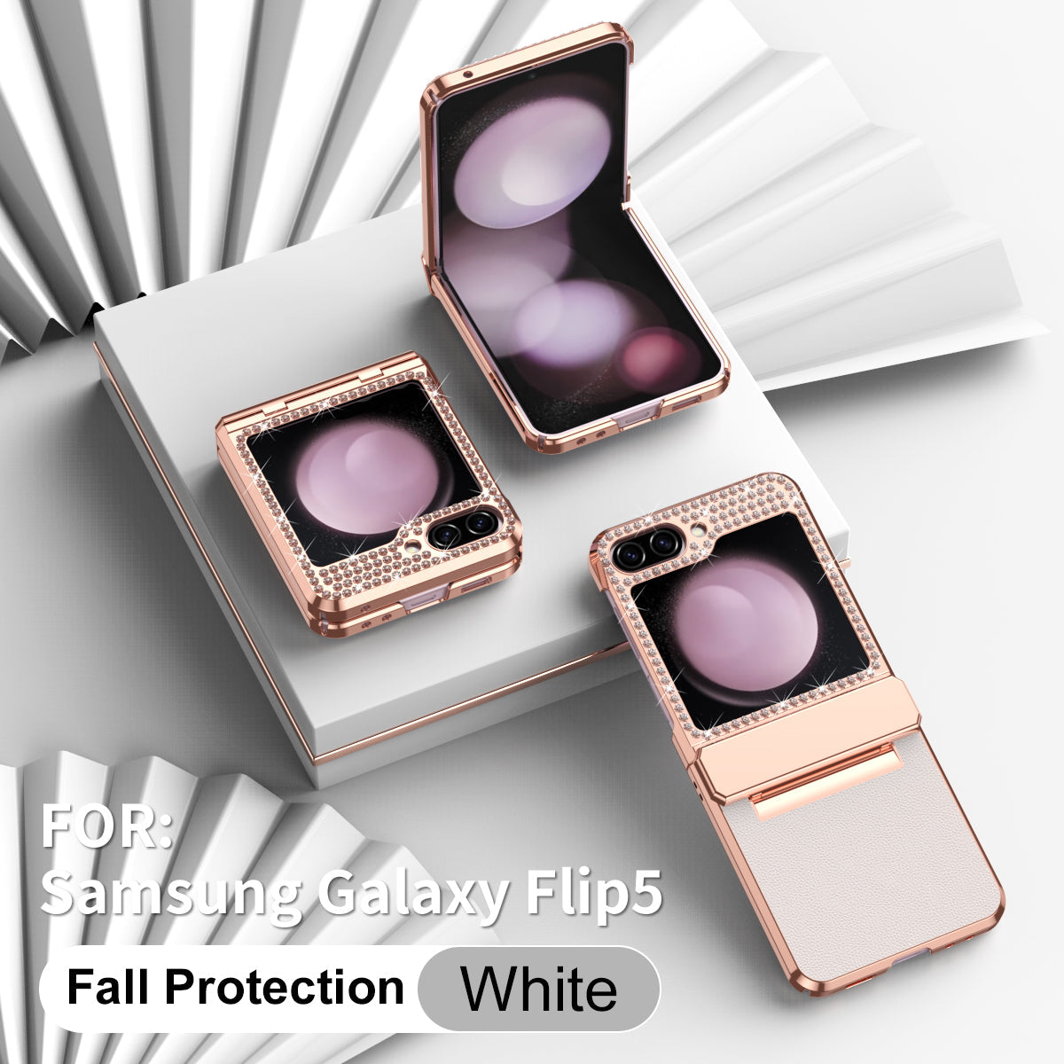 Diamond Z Flip 6, 5, 4 Electroplated Leather Case