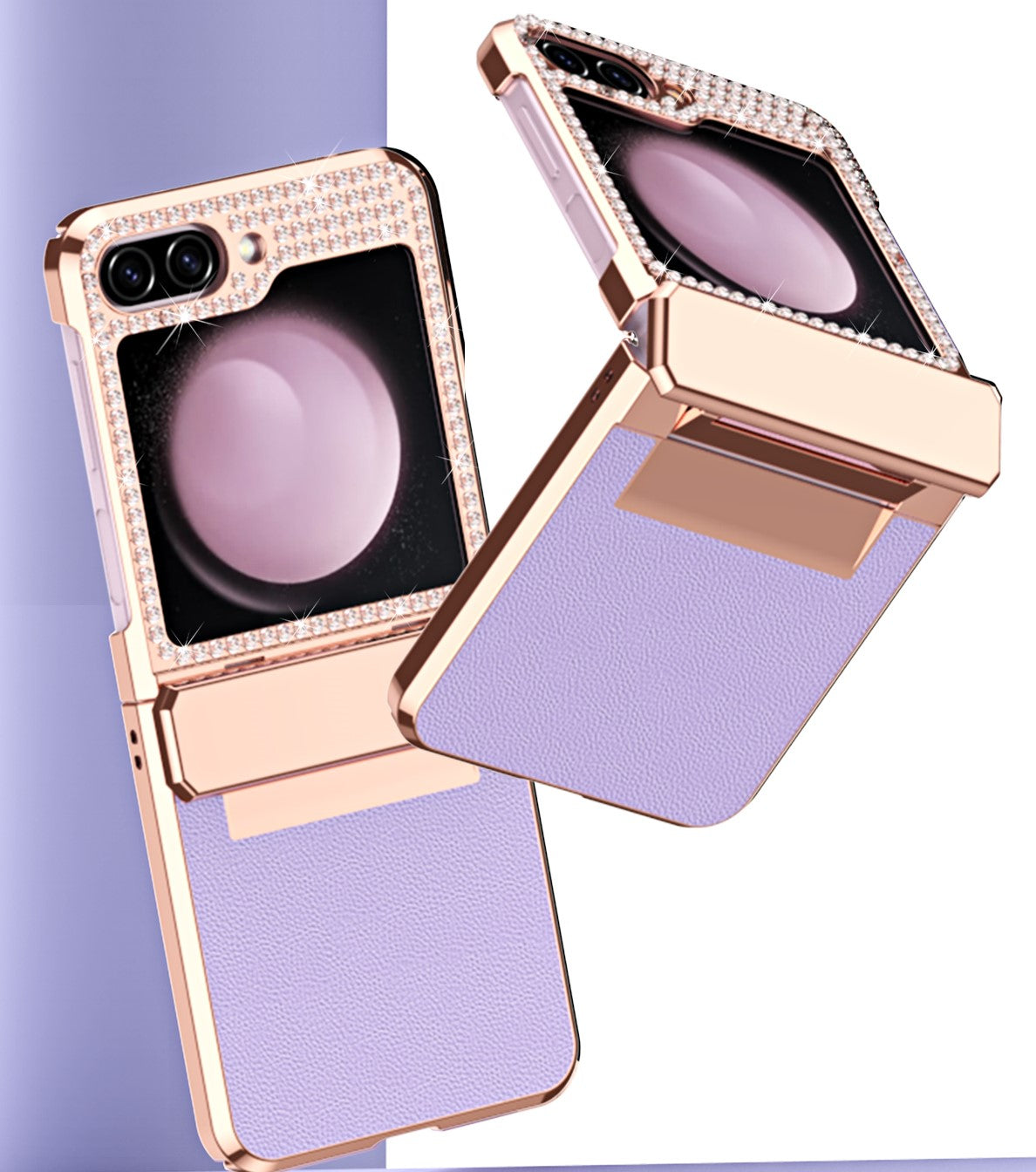 Diamond Z Flip 6, 5, 4 Electroplated Leather Case
