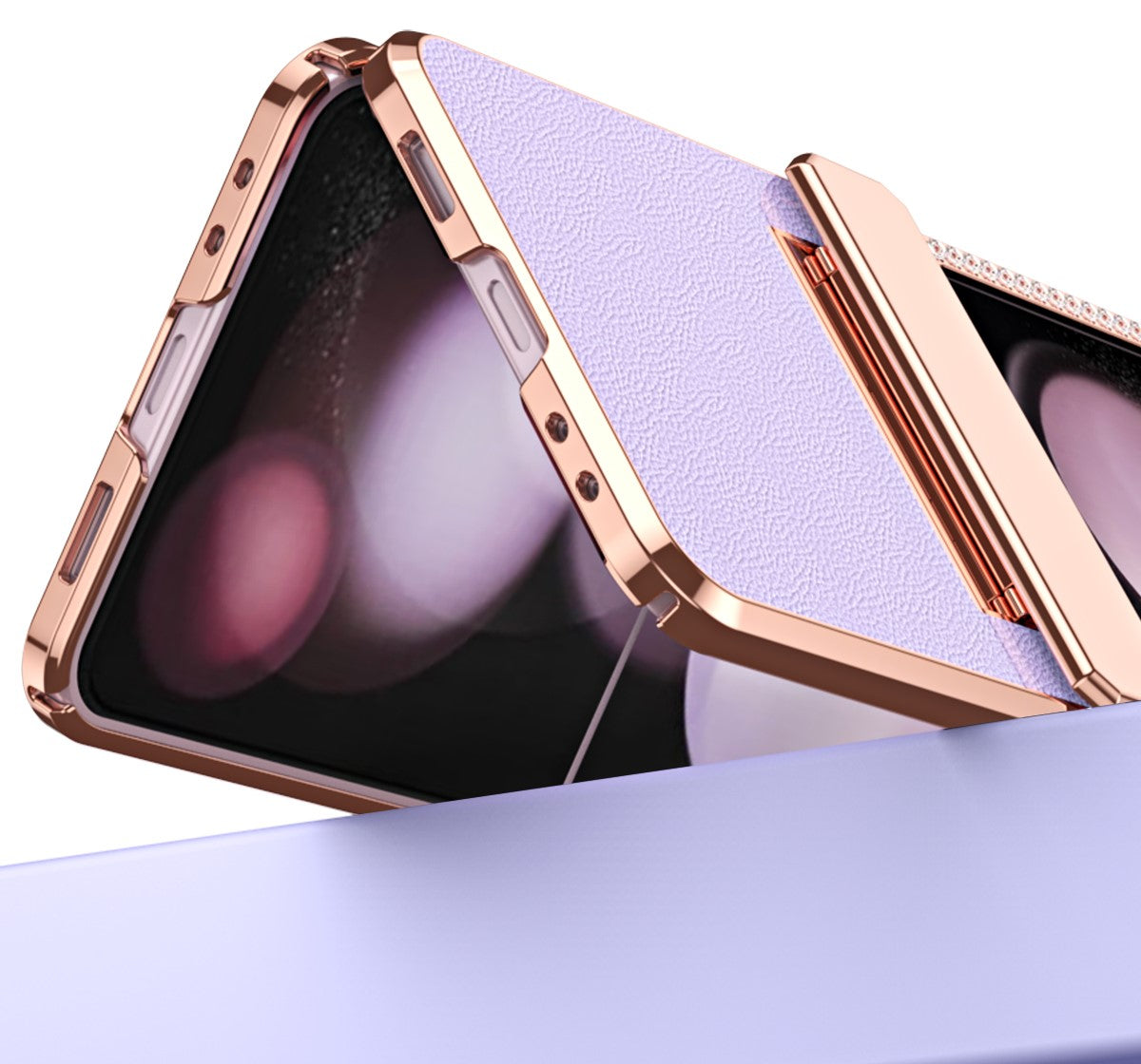 Diamond Z Flip 6, 5, 4 Electroplated Leather Case