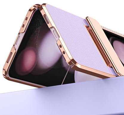 Diamond Z Flip 6, 5, 4 Electroplated Leather Case
