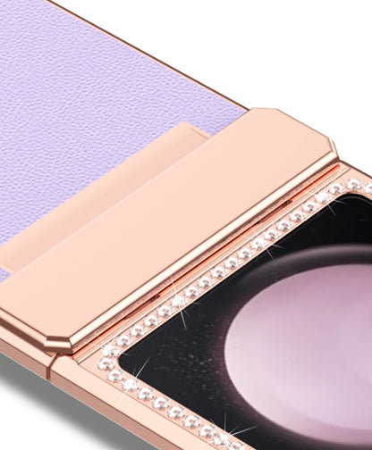 Diamond Z Flip 6, 5, 4 Electroplated Leather Case
