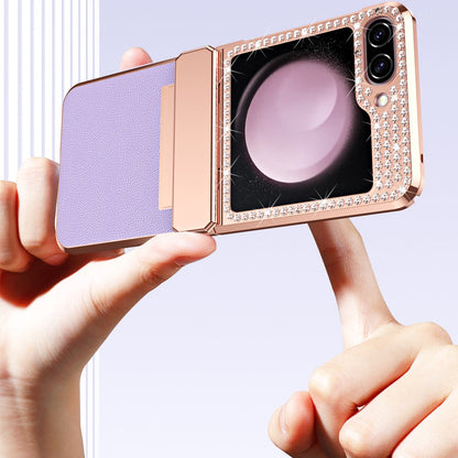Diamond Z Flip 6, 5, 4 Electroplated Leather Case