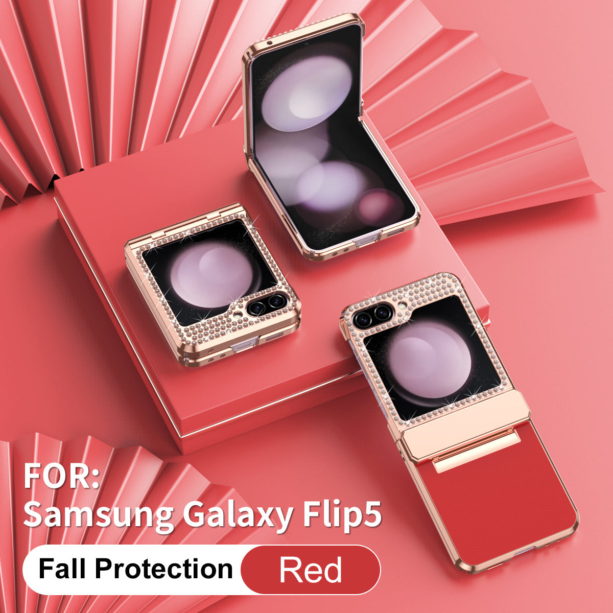 Diamond Z Flip 6, 5, 4 Electroplated Leather Case
