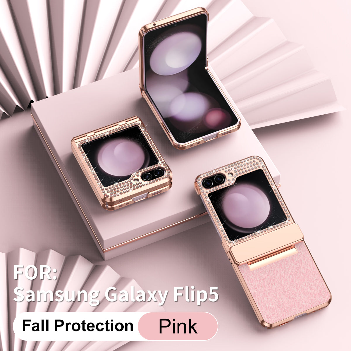 Diamond Z Flip 6, 5, 4 Electroplated Leather Case