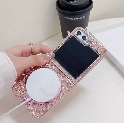 Glitter Diamond Case Flip 6, 5, 4  with MagSafe Kickstand
